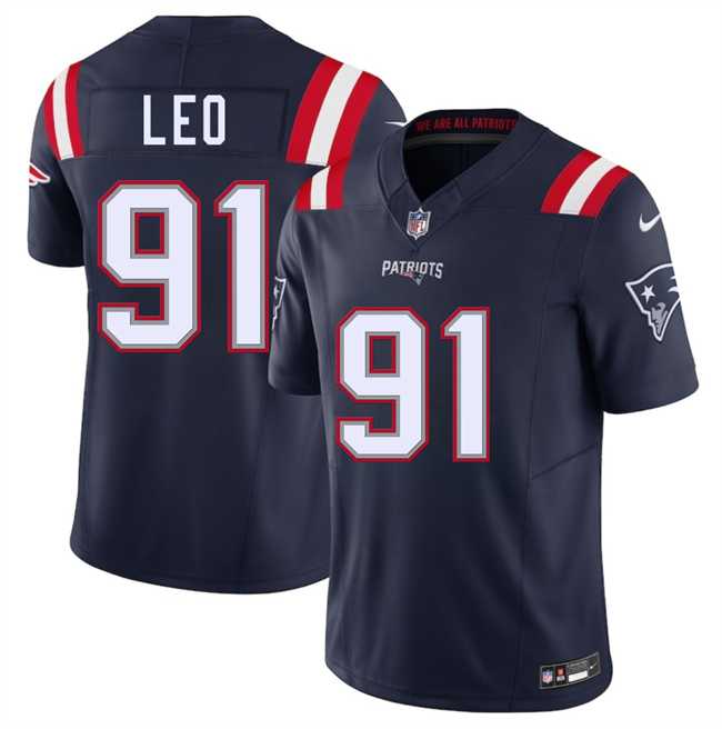 Men & Women & Youth New England Patriots #91 Titus Leo Navy 2025 F.U.S.E. Vapor Limited Stitched Jersey